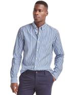 Gap Men True Wash Bengal Stripe Slim Fit Shirt - Admiral Blue