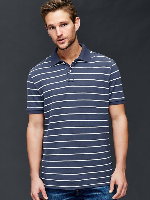 Gap Men Single Stripe Pique Polo - Dark Night