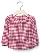 Gap Gingham Button Top - Sweet Cranberry