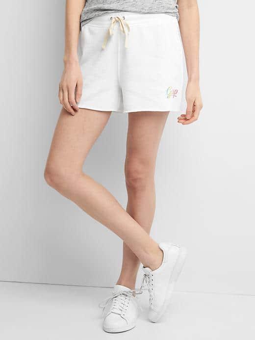 Gap Women French Terry Logo Shorts - Optic White