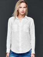Gap Women Linen Boyfriend Shirt - White