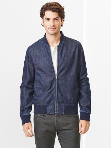 Gap 1969 Indigo Denim Bomber Jacket - Rinse