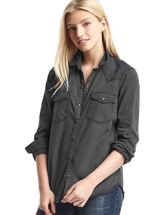 Gap Women 1969 Relaxed Western Denim Shirt - Black