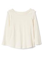 Gap Tulle Trim Long Sleeve Tee - Ivory Frost