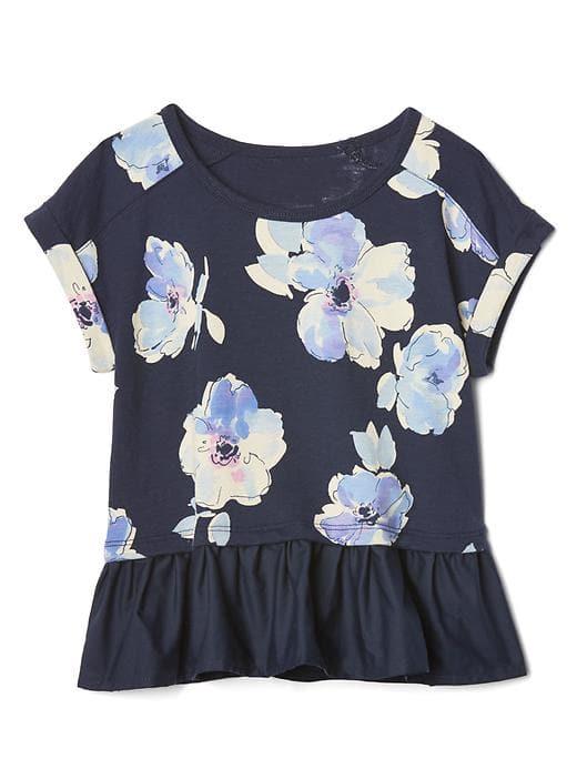 Gap Floral Peplum Top - Blue Floral
