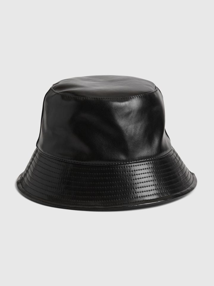 Faux-leather Bucket Hat