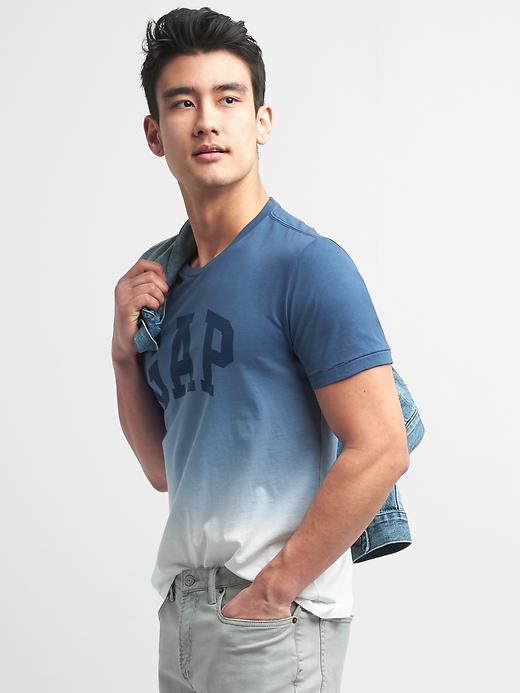Gap Men Dip Dye Logo Tee - Blue Dip Dye