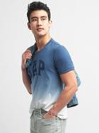 Gap Men Dip Dye Logo Tee - Blue Dip Dye