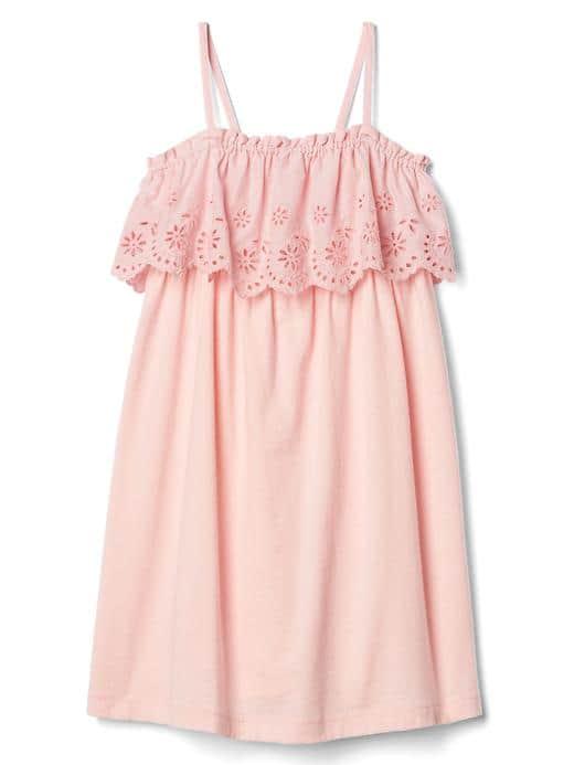 Gap Eyelet Midi Dress - Shell Pink