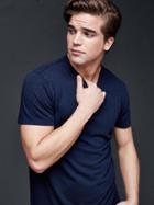 Gap Men Linen Cotton T Shirt - Dark Night