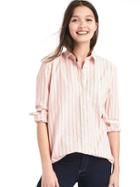 Gap Women Oversize Boyfriend Colorblock Pinstripe Shirt - Peach Stripe