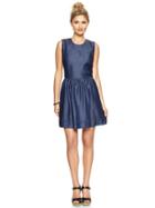 Gap Women Tencel Denim Fit & Flare Dress - Medium Wash