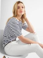 Gap Women Stripe Modal Boatneck Tee - White Stripe