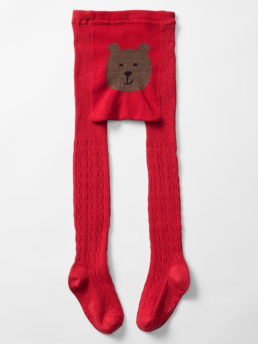 Gap Cable Knit Bear Tights - Modern Red
