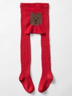 Gap Cable Knit Bear Tights - Modern Red