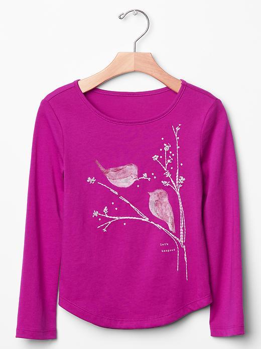 Gap Embellished Graphic Tee - Fuchsia Petal