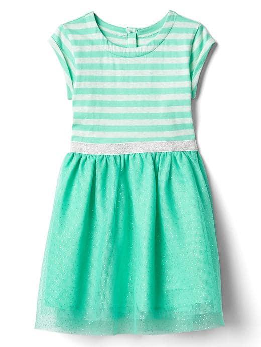 Gap Stripe Tulle Dress - Mint Green