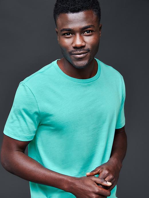 Gap Men Essential Short Sleeve Crew T Shirt - Seaport Turquoise