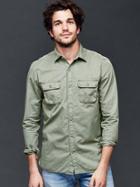 Gap Men Utility Standard Fit Shirt - Vintage Palm