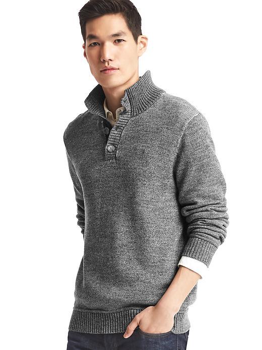 Gap Men Mockneck Sweater - Charcoal Gray