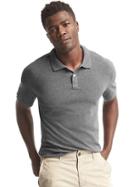 Gap Solid Pique Polo - Charcoal Gray