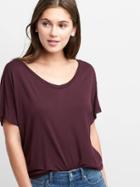 Gap Women Double V Neck Tee - Plum Pie