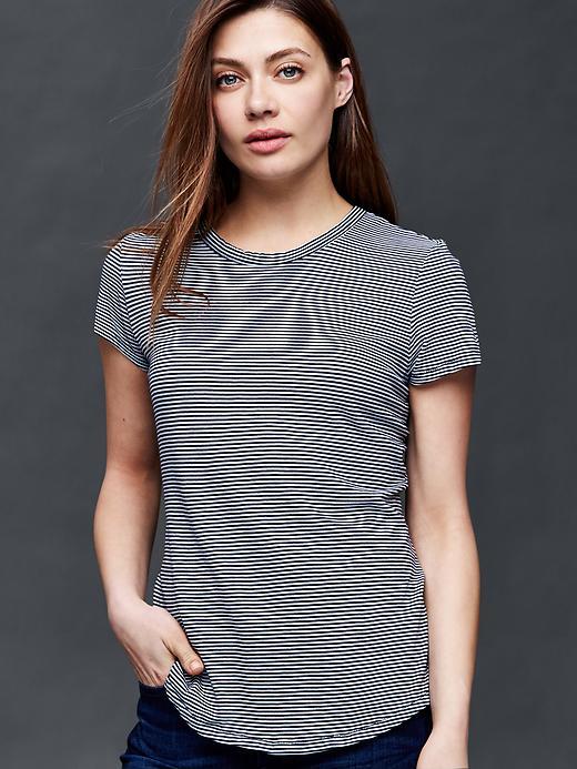 Gap Vintage Wash Stripe Crewneck Tee - True Indigo