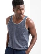 Gap Men Marled Pocket Tank - Navy Heather