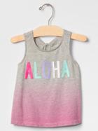 Gap Island Graphic Keyhole Tank - Dip Dye Pink