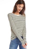 Gap Women Soft Stripe Long Sleeve Tee - White Stripe