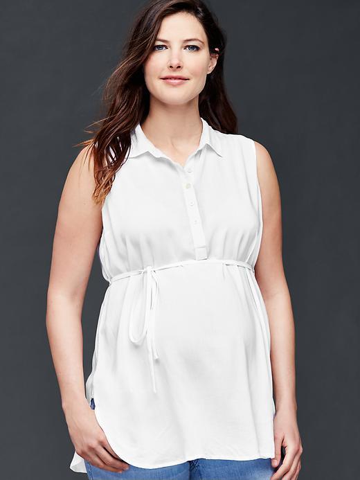 Gap Sleeveless Tie Belt Top - White