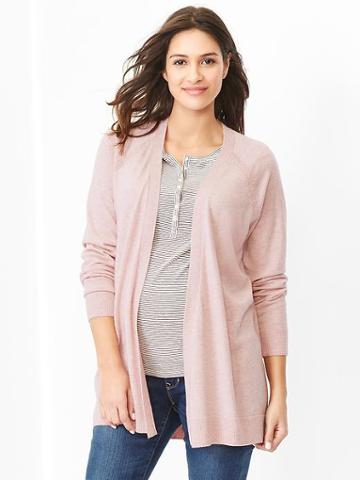 Gap Eversoft Open Front Cardigan - Pink Heather