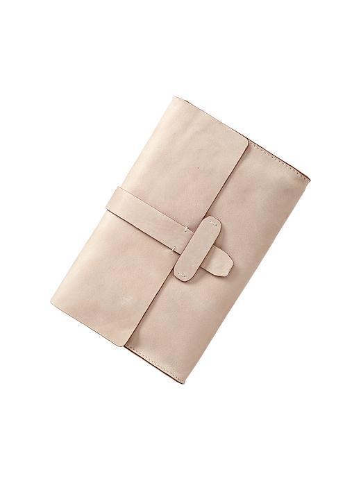 Gap Leather Flap Clutch - Nude