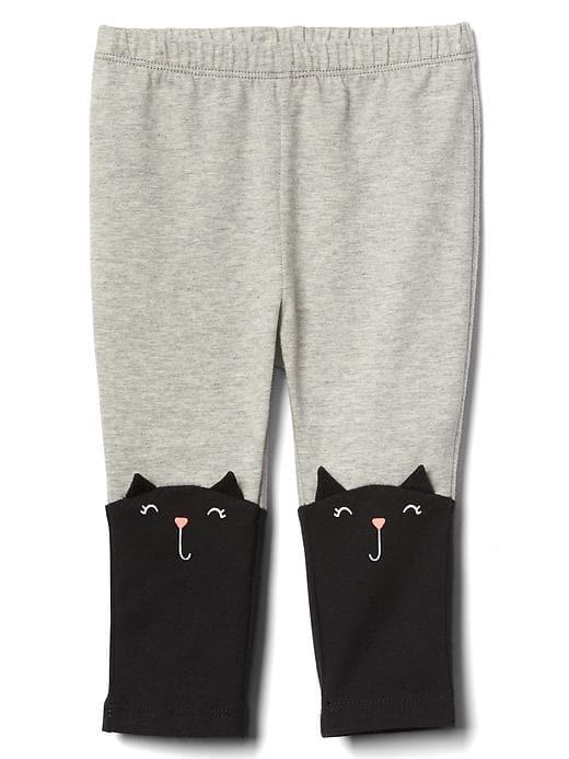 Gap Halloween Cat Stretch Jersey Leggings - Light Heather Gray