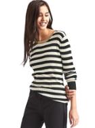 Gap Women Stripe Crewneck Sweater - Black Stripe