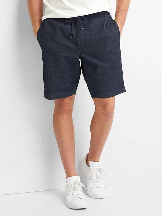 Gap Women Denim Drawcord Shorts 9 - Dark Indigo