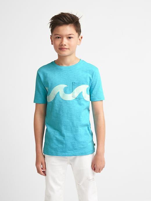 Gap Graphic Pocket Slub Tee - Pool
