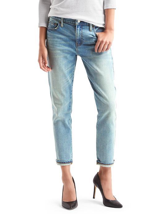 Gap Women Authentic 1969 Best Girlfriend Metallic Stitch Jeans - Light Indigo