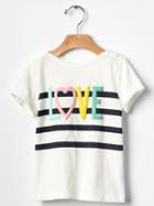 Gap Stripe Graphic Short Sleeve Tee - Blue Stripe