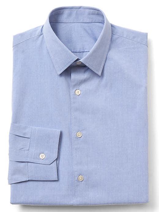 Gap Men Stretch Poplin Slim Fit Shirt - Blue