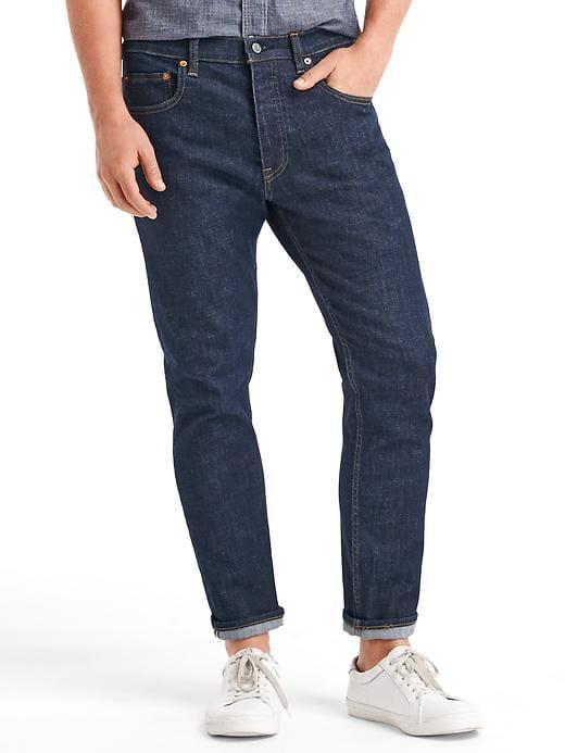 Gap Men Stretch 1969 Slim Fit Ankle Wader Jeans - Worn Rinse