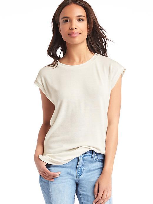 Gap Softspun Knit Cap Sleeve Tee - Off White
