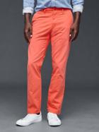 Gap Men Vintage Washed Slim Fit Khakis - Fire Coral