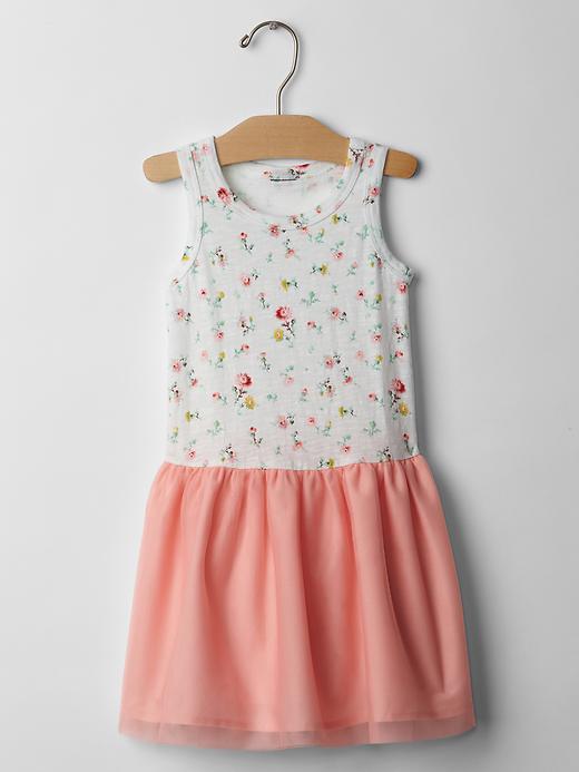 Gap Floral Mix Fabric Tutu Dress - New Off White