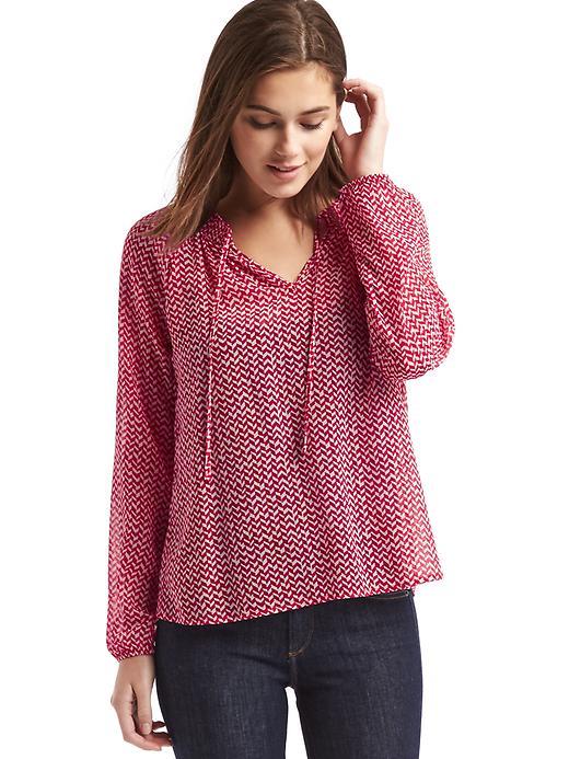 Gap Women Geo Print Smock Blouse - Pink Geo