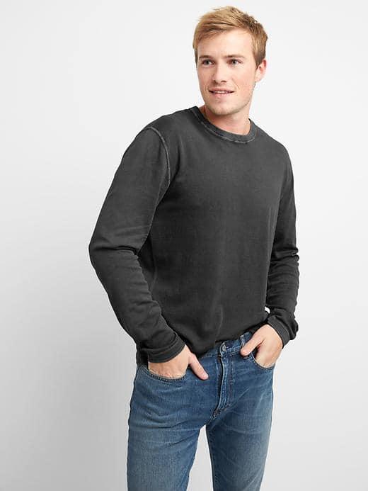 Gap Men Garment Dye Crewneck - Moonless Night