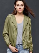 Gap Women Collarless Tencel Jacket - Temporal Olive