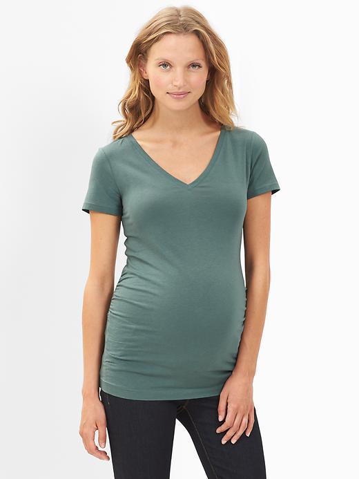 Gap Women Pure Body Short Sleeve V Neck T - District Green