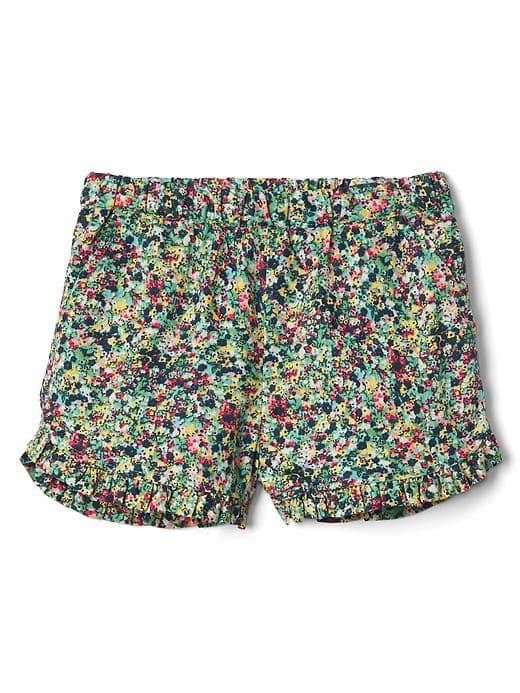 Gap Print Ruffle Dolphin Shorts - Green Print