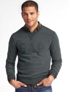 Gap Men Logo Imprint Crew Sweatshirt - Moonless Night